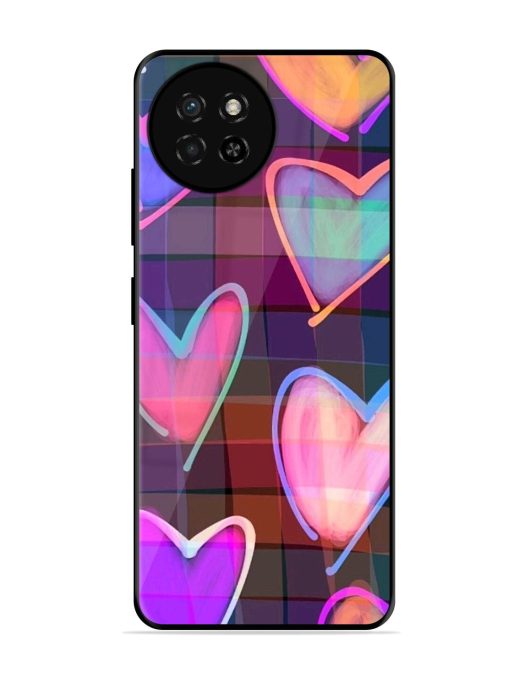 Neon Hearts Glossy Soft Edge Case for Itel S23 Chachhi