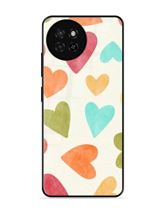 Watercolor Hearts Glossy Soft Edge Case for Itel S23