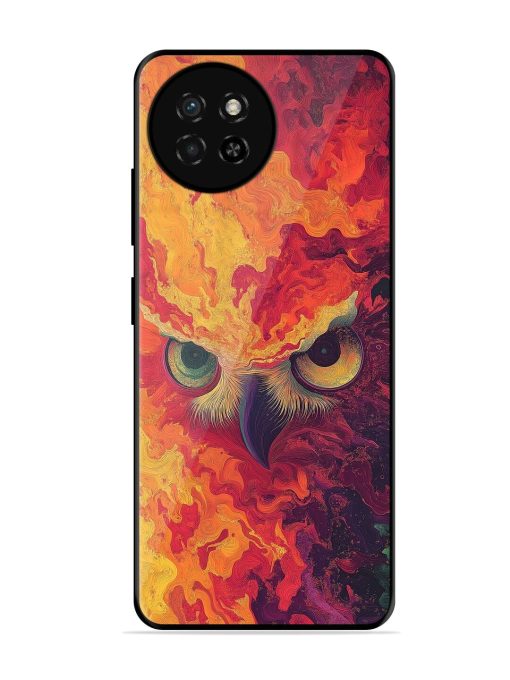 Fiery Owl Glossy Soft Edge Case for Itel S23 Chachhi