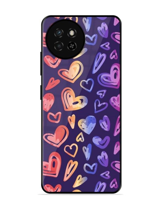 Rainbow Hearts Glossy Soft Edge Case for Itel S23 Chachhi