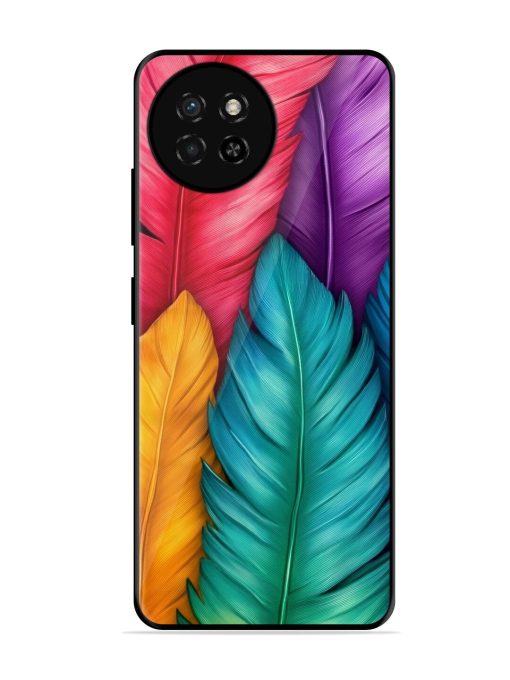 Rainbow Feathers Glossy Soft Edge Case for Itel S23 Chachhi