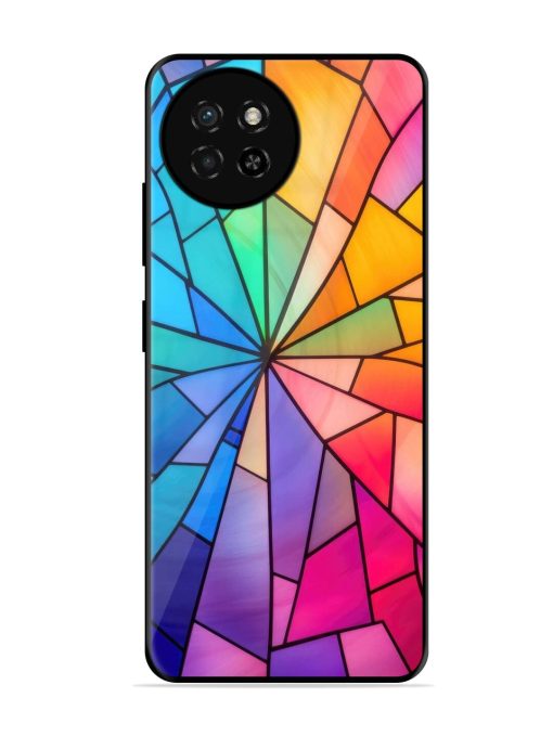 Stained Glass Kaleidoscope Of Colors Glossy Soft Edge Case for Itel S23 Chachhi