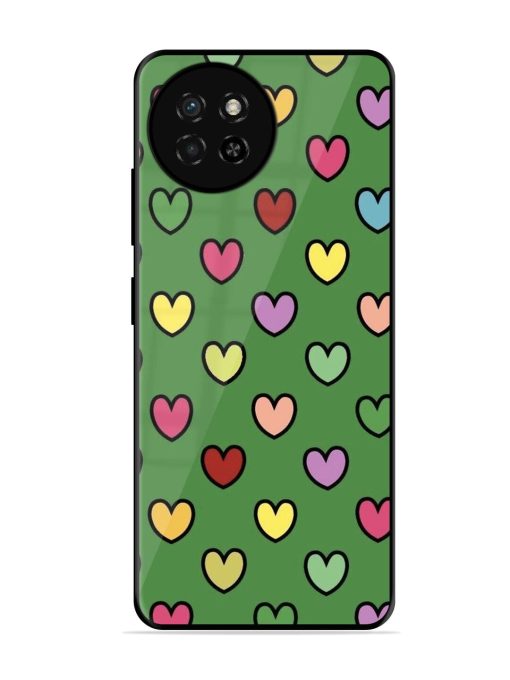 Rainbow Heart Parade Glossy Soft Edge Case for Itel S23 Chachhi