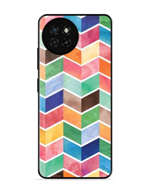 Watercolor Chevron Whimsy Glossy Soft Edge Case for Itel S23 Chachhi