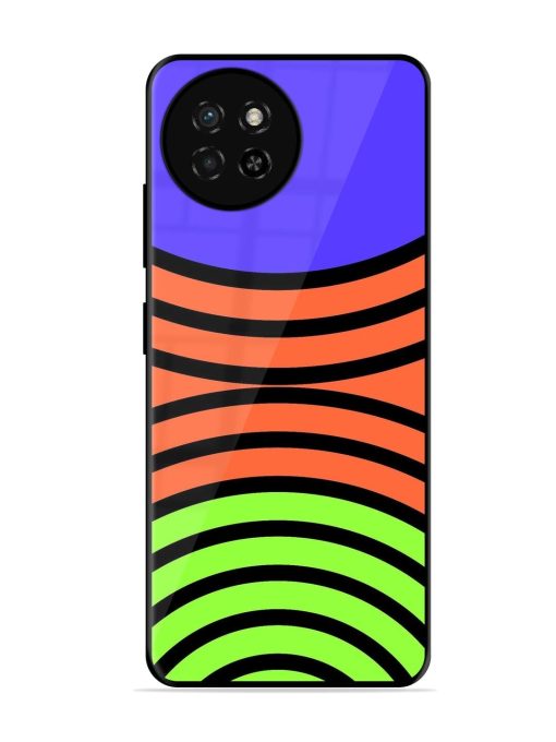 Psychedelic Stripe Symphony Glossy Soft Edge Case for Itel S23 Chachhi