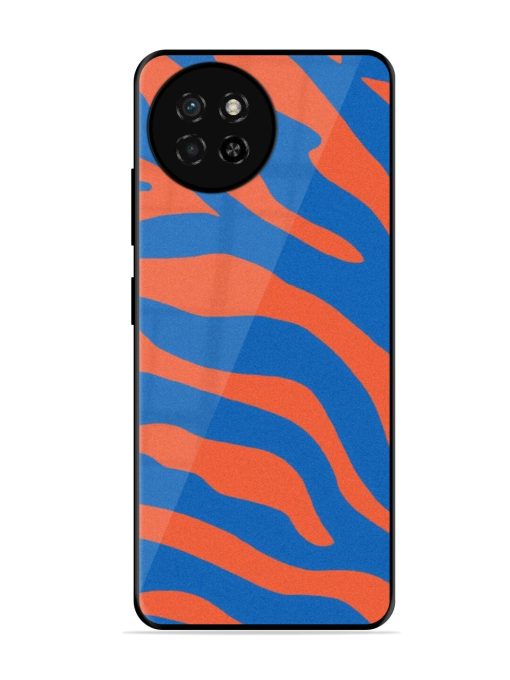 Zebra Stripes In Blue And Orange Glossy Soft Edge Case for Itel S23