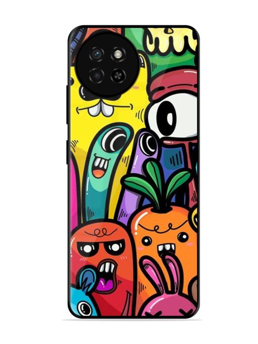 Whimsical Doodle Chaos Glossy Soft Edge Case for Itel S23