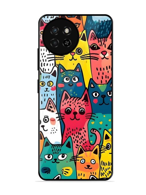 Feline Frenzy Glossy Soft Edge Case for Itel S23 Chachhi