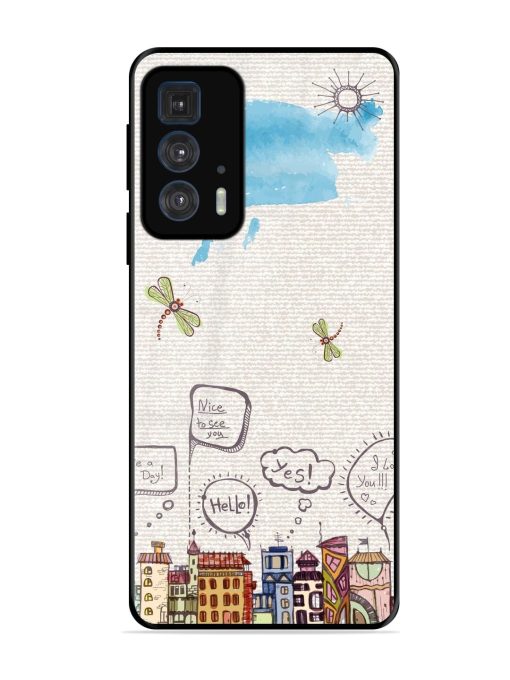 Doodle City Glossy Soft Edge Case for Motorola Edge 20 Pro