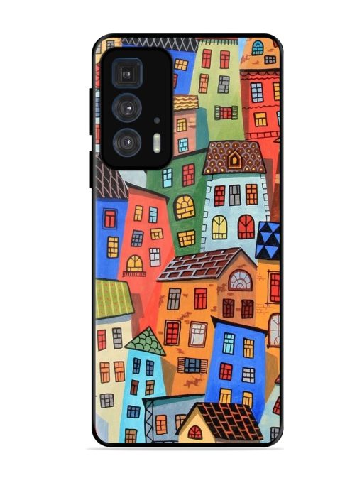 Rainbow House Glossy Soft Edge Case for Motorola Edge 20 Pro Chachhi