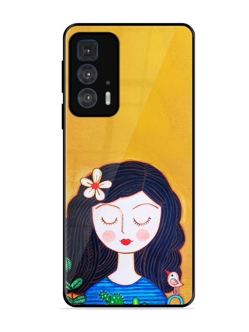 Girl Illustration Glossy Soft Edge Case for Motorola Edge 20 Pro