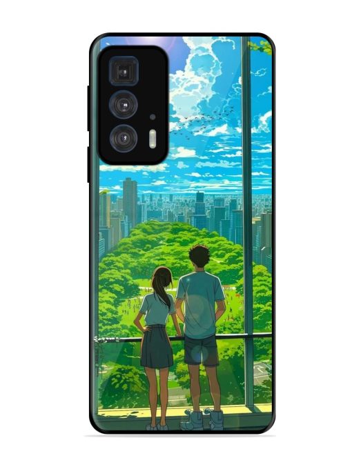 Cyberpunk Dreamscape Glossy Soft Edge Case for Motorola Edge 20 Pro Chachhi