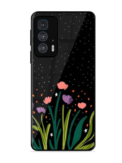 Midnight Bloom Glossy Soft Edge Case for Motorola Edge 20 Pro Chachhi