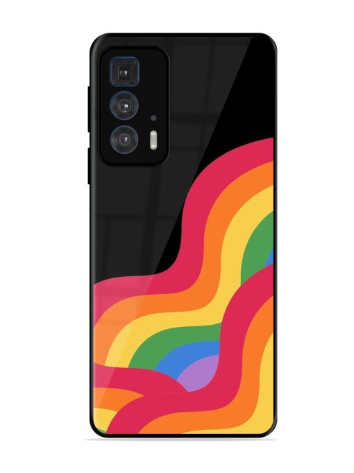 Wavy Rainbow Glossy Soft Edge Case for Motorola Edge 20 Pro Chachhi