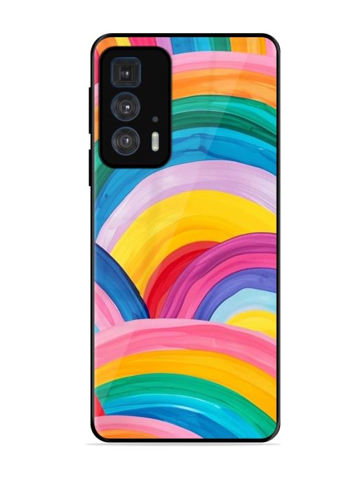 Rainbow Symphony Glossy Soft Edge Case for Motorola Edge 20 Pro