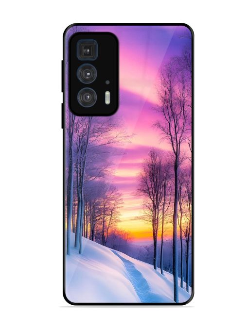 Winter'S Purple Haze Glossy Soft Edge Case for Motorola Edge 20 Pro Chachhi