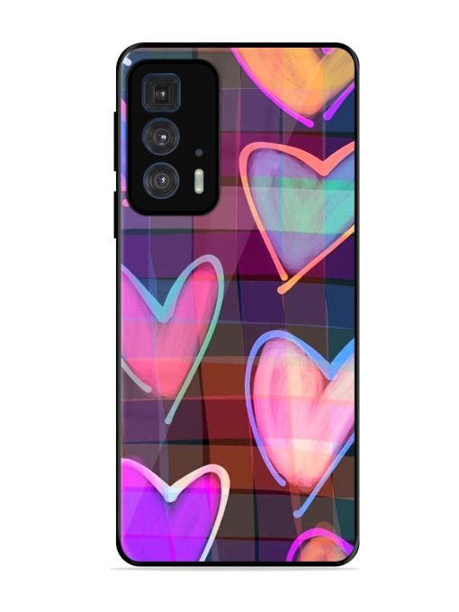 Neon Hearts Glossy Soft Edge Case for Motorola Edge 20 Pro Chachhi