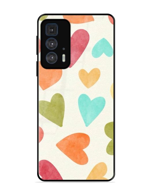 Watercolor Hearts Glossy Soft Edge Case for Motorola Edge 20 Pro Chachhi