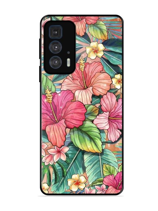 Tropical Tapestry Glossy Soft Edge Case for Motorola Edge 20 Pro Chachhi