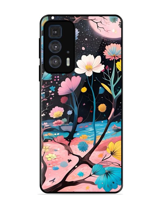 Cosmic Bloom Glossy Soft Edge Case for Motorola Edge 20 Pro Chachhi