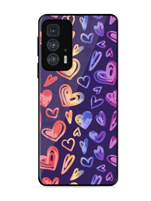 Rainbow Hearts Glossy Soft Edge Case for Motorola Edge 20 Pro