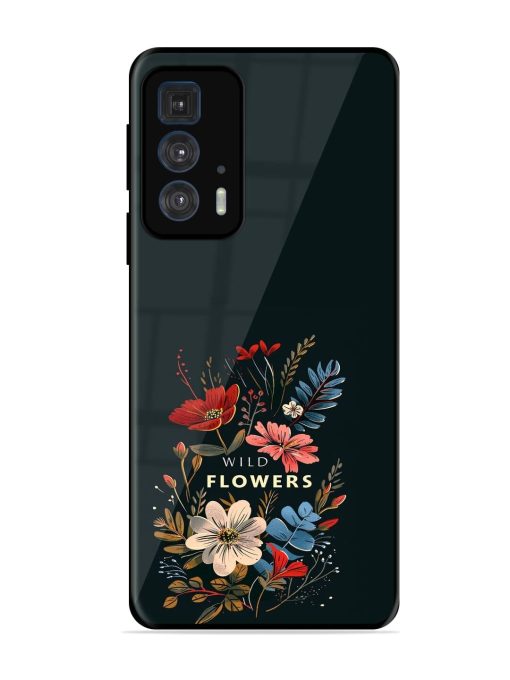 Dark Floral Glossy Soft Edge Case for Motorola Edge 20 Pro Chachhi