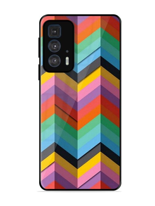 Colorful Zigzag Glossy Soft Edge Case for Motorola Edge 20 Pro Chachhi