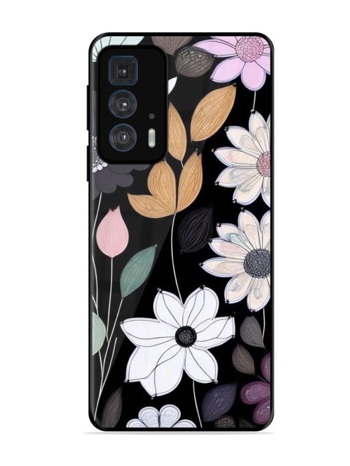 Whimsical Blooms On Black Glossy Soft Edge Case for Motorola Edge 20 Pro Chachhi