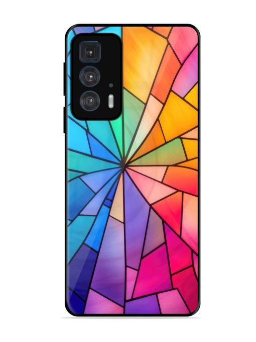 Stained Glass Kaleidoscope Of Colors Glossy Soft Edge Case for Motorola Edge 20 Pro