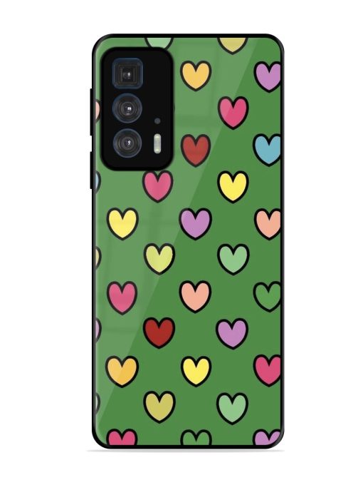 Rainbow Heart Parade Glossy Soft Edge Case for Motorola Edge 20 Pro Chachhi