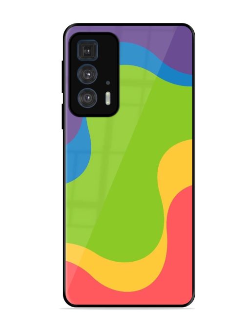 Wavy Rainbow Wonderland Glossy Soft Edge Case for Motorola Edge 20 Pro