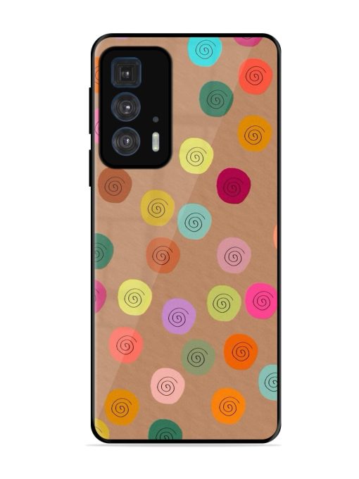 Swirly Dots On Kraft Glossy Soft Edge Case for Motorola Edge 20 Pro