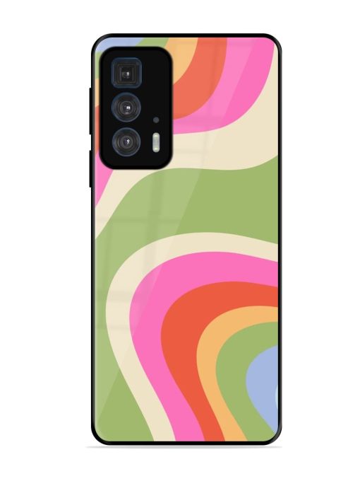 Wavy Rainbow Wonderland Glossy Soft Edge Case for Motorola Edge 20 Pro Chachhi