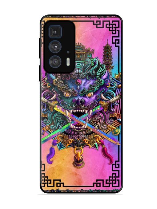 Psychedelic Fu Dog Tapestry Glossy Soft Edge Case for Motorola Edge 20 Pro Chachhi