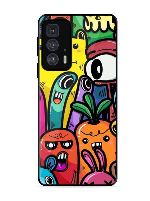 Whimsical Doodle Chaos Glossy Soft Edge Case for Motorola Edge 20 Pro Chachhi