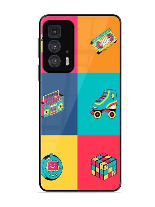 90S Throwback Grid Glossy Soft Edge Case for Motorola Edge 20 Pro Chachhi