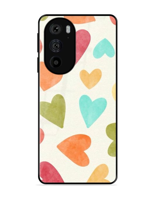 Watercolor Hearts Glossy Soft Edge Case for Motorola Edge 30 Pro Chachhi