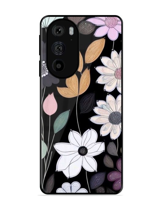 Whimsical Blooms On Black Glossy Soft Edge Case for Motorola Edge 30 Pro Chachhi