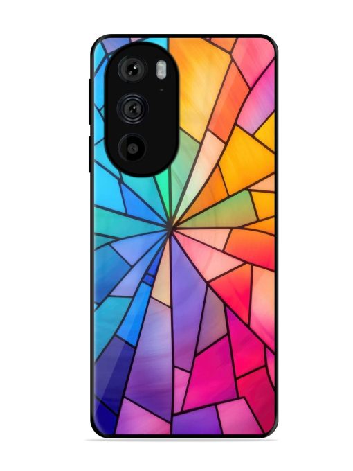 Stained Glass Kaleidoscope Of Colors Glossy Soft Edge Case for Motorola Edge 30 Pro Chachhi