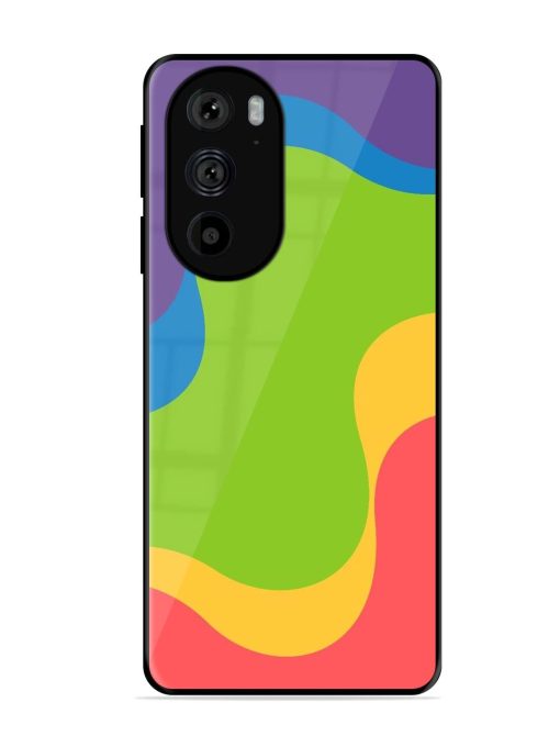 Wavy Rainbow Wonderland Glossy Soft Edge Case for Motorola Edge 30 Pro