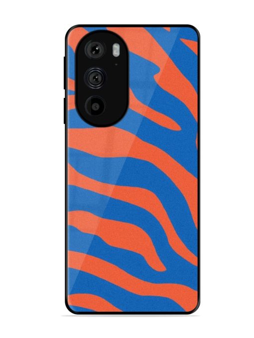 Zebra Stripes In Blue And Orange Glossy Soft Edge Case for Motorola Edge 30 Pro Chachhi