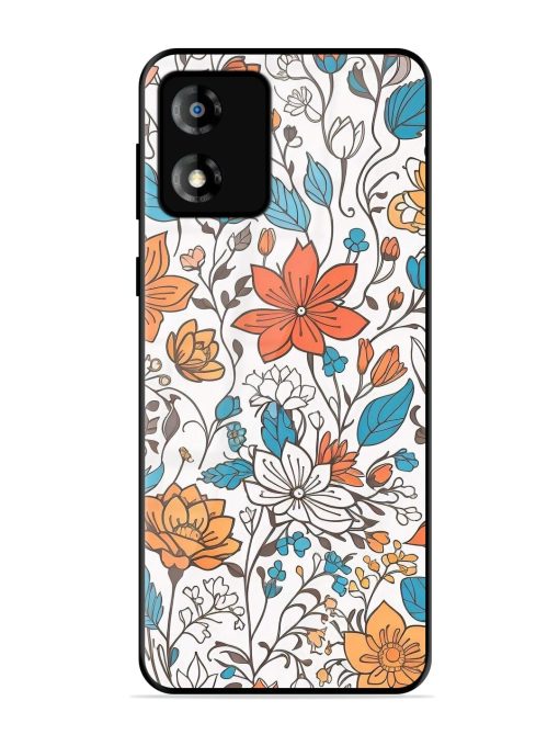 Floral Symphony Glossy Soft Edge Case for Motorola Moto E13 Chachhi