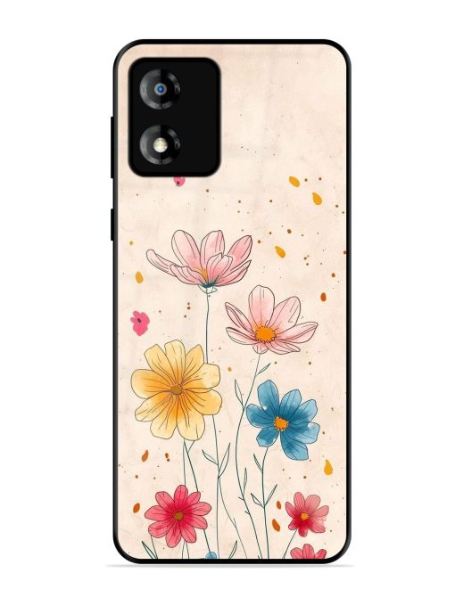 Delicate Bloom Glossy Soft Edge Case for Motorola Moto E13 Chachhi