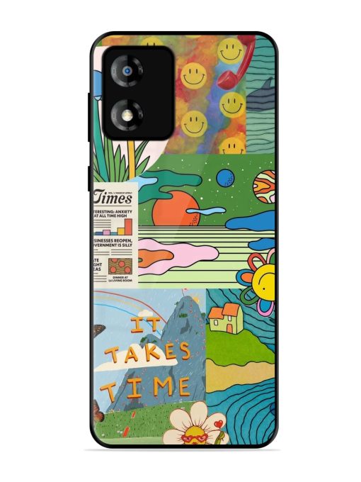 Groovy Vibes Glossy Soft Edge Case for Motorola Moto E13 Chachhi