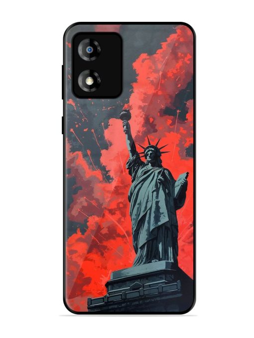 Lady Liberty'S Firework Finale Glossy Soft Edge Case for Motorola Moto E13 Chachhi