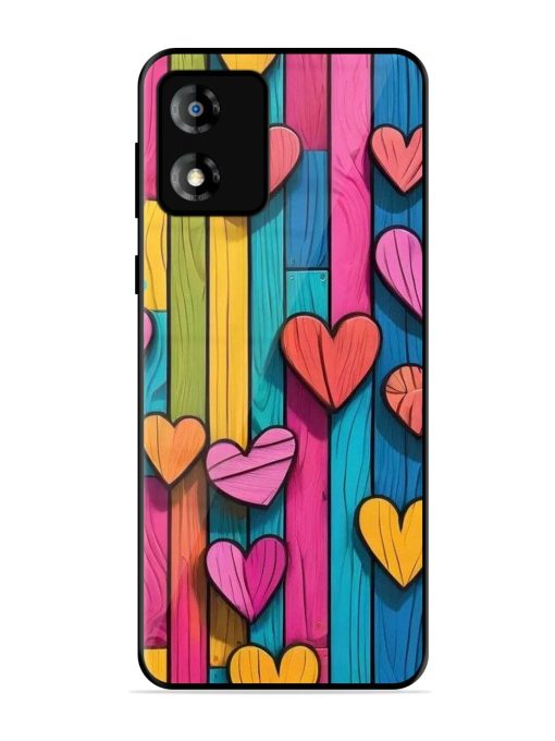 Rainbow Of Hearts Glossy Soft Edge Case for Motorola Moto E13 Chachhi