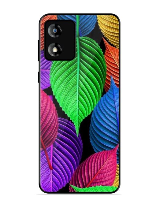 Rainbow Leaf Symphony Glossy Soft Edge Case for Motorola Moto E13 Chachhi