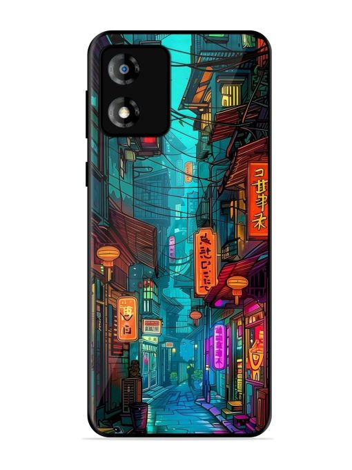 Neon Nightscape Glossy Soft Edge Case for Motorola Moto E13 Chachhi