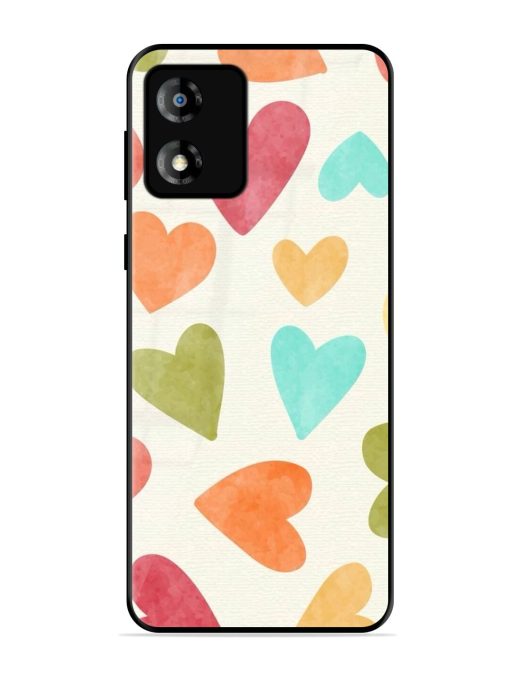 Watercolor Hearts Glossy Soft Edge Case for Motorola Moto E13 Chachhi