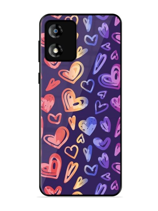 Rainbow Hearts Glossy Soft Edge Case for Motorola Moto E13